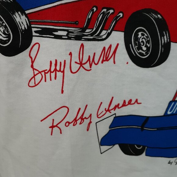 NOS 1992 Robby & Bobby Unser Pikes Peak Race to the Clouds Small White T-Shirt - Picture 4 of 12